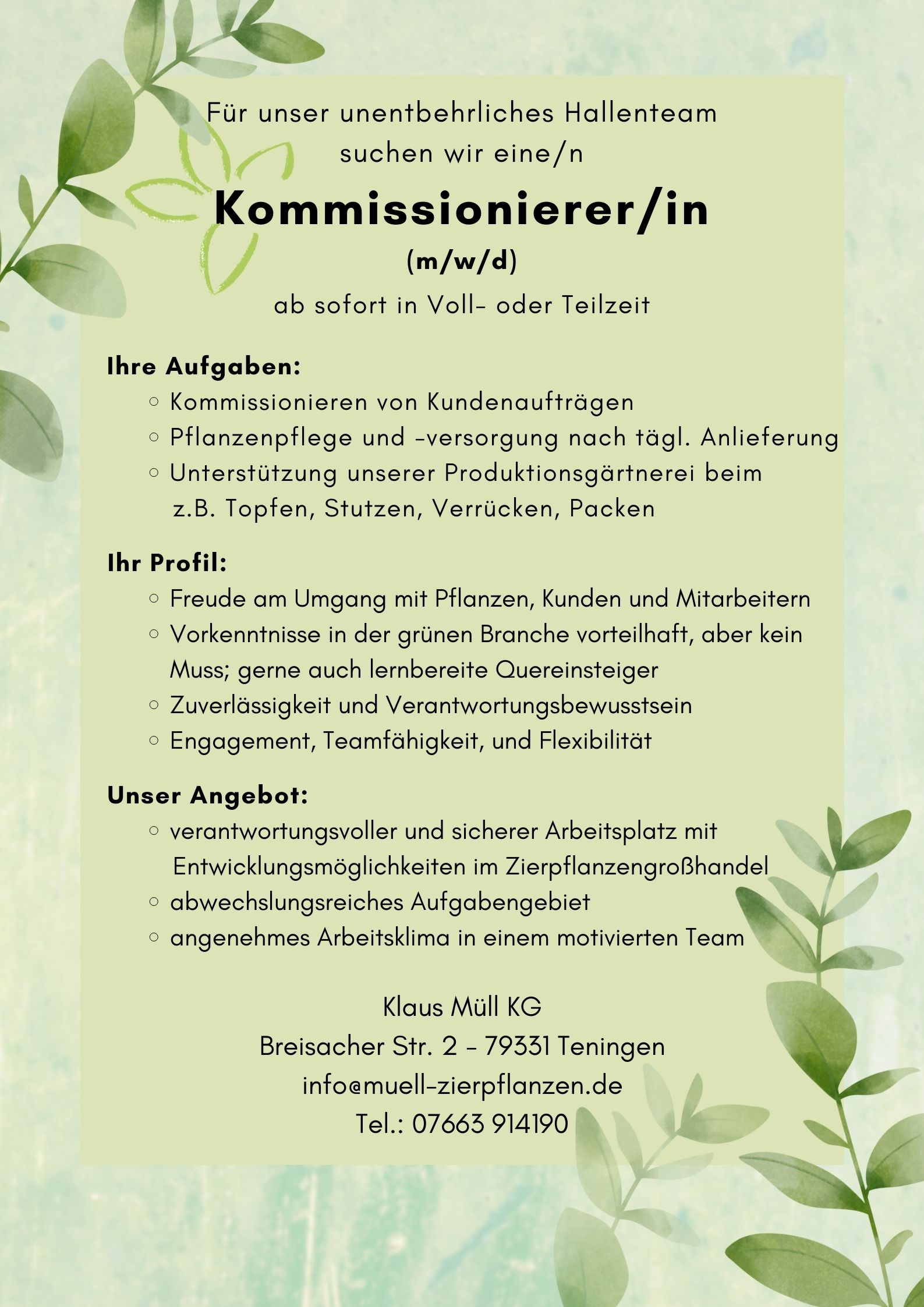 Kommissionierer/in